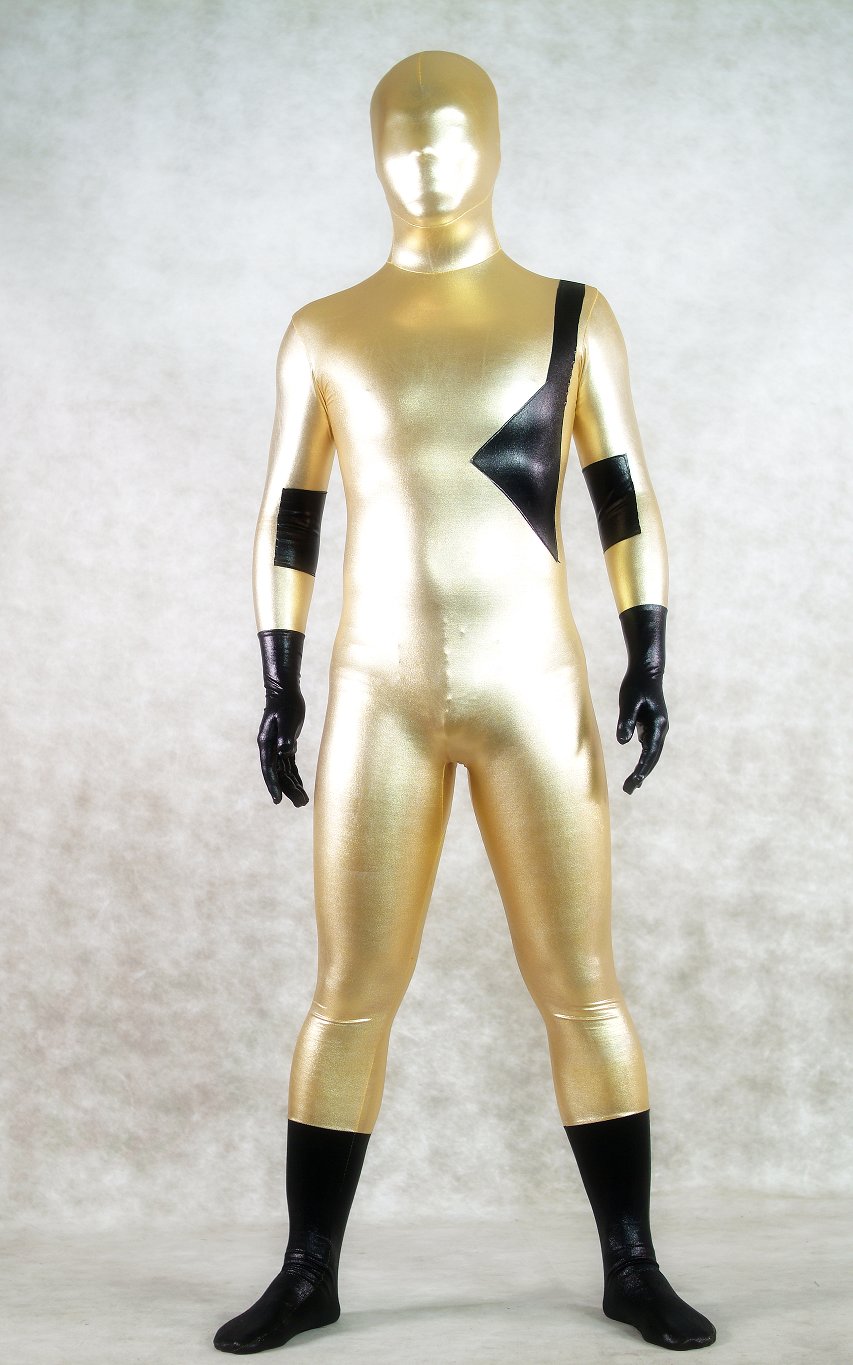 Gold Man Shiny Spandex Halloween Costumes Zentai